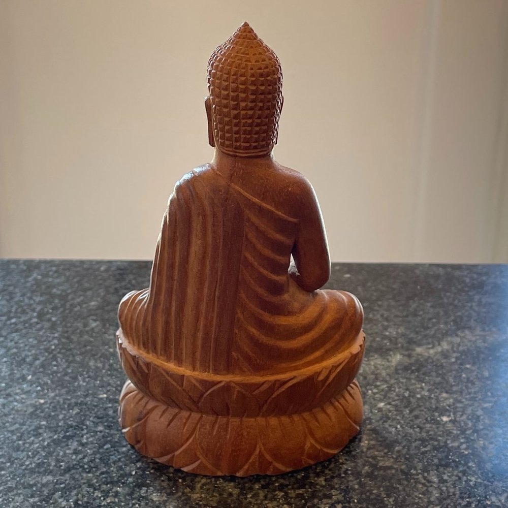 Hand Carved Wood Buddha, Cambodian - Picture 2 of 5